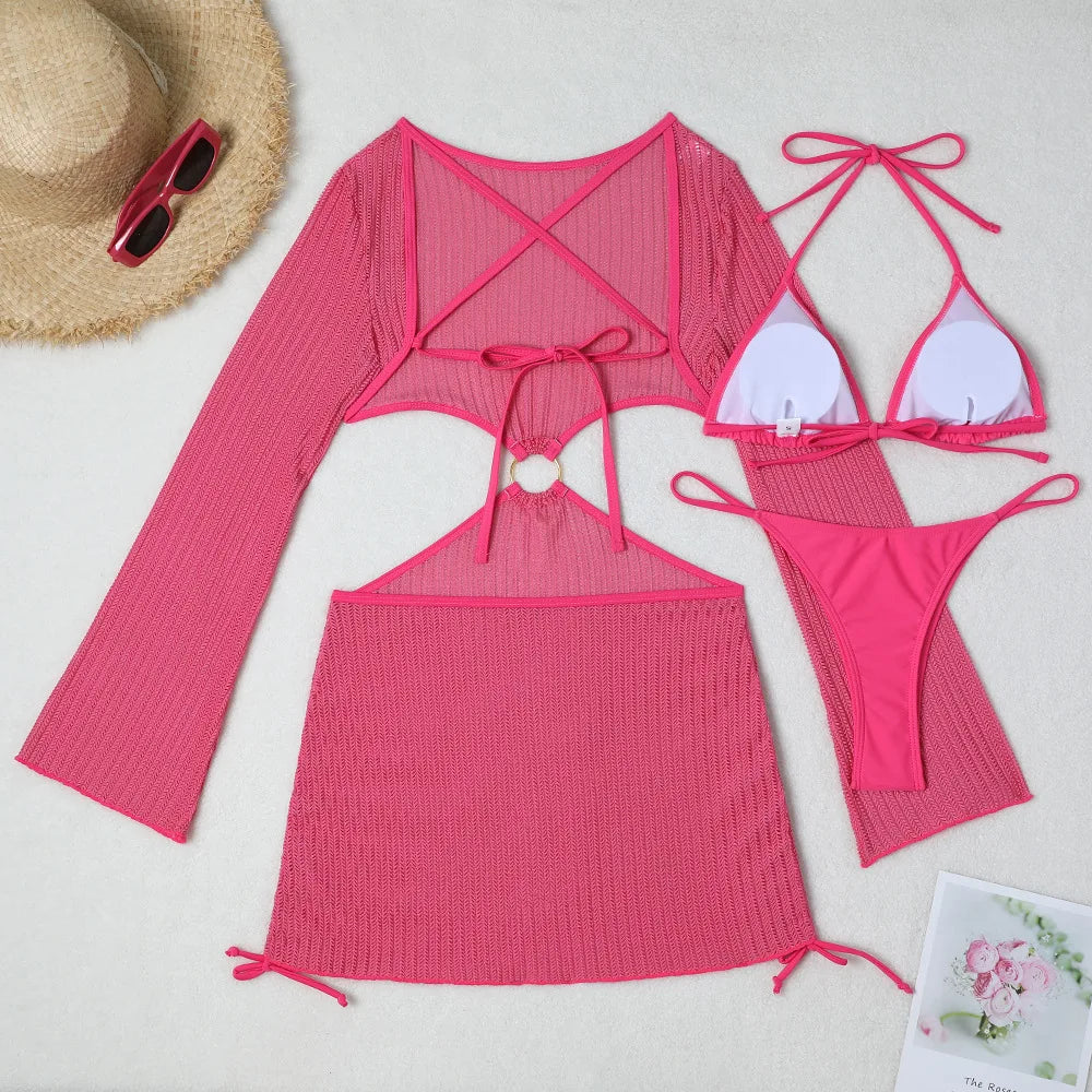 Bikini-Set mit Mesh Cover-Up – sexy, vielseitig & perfekt für deinen Beach-Look