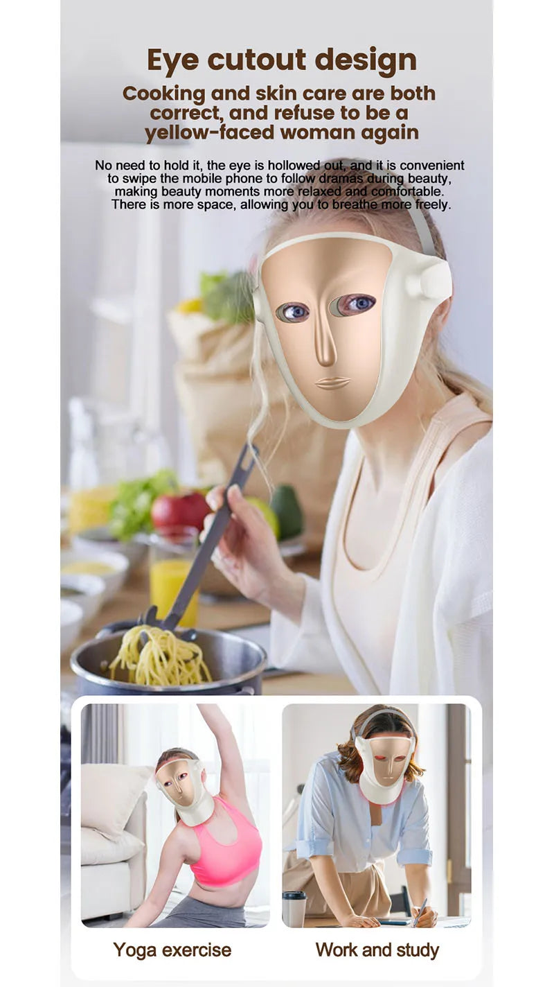 VanCostar Premium LED-Gesichtsmaske mit 807 LEDs & Rotlicht-Therapie – Dein persönliches Luxus-Spa zuhause! ✨