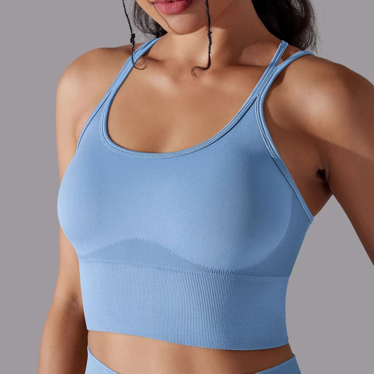 Crossover Back Sports Bra – Power. Halt. Style.