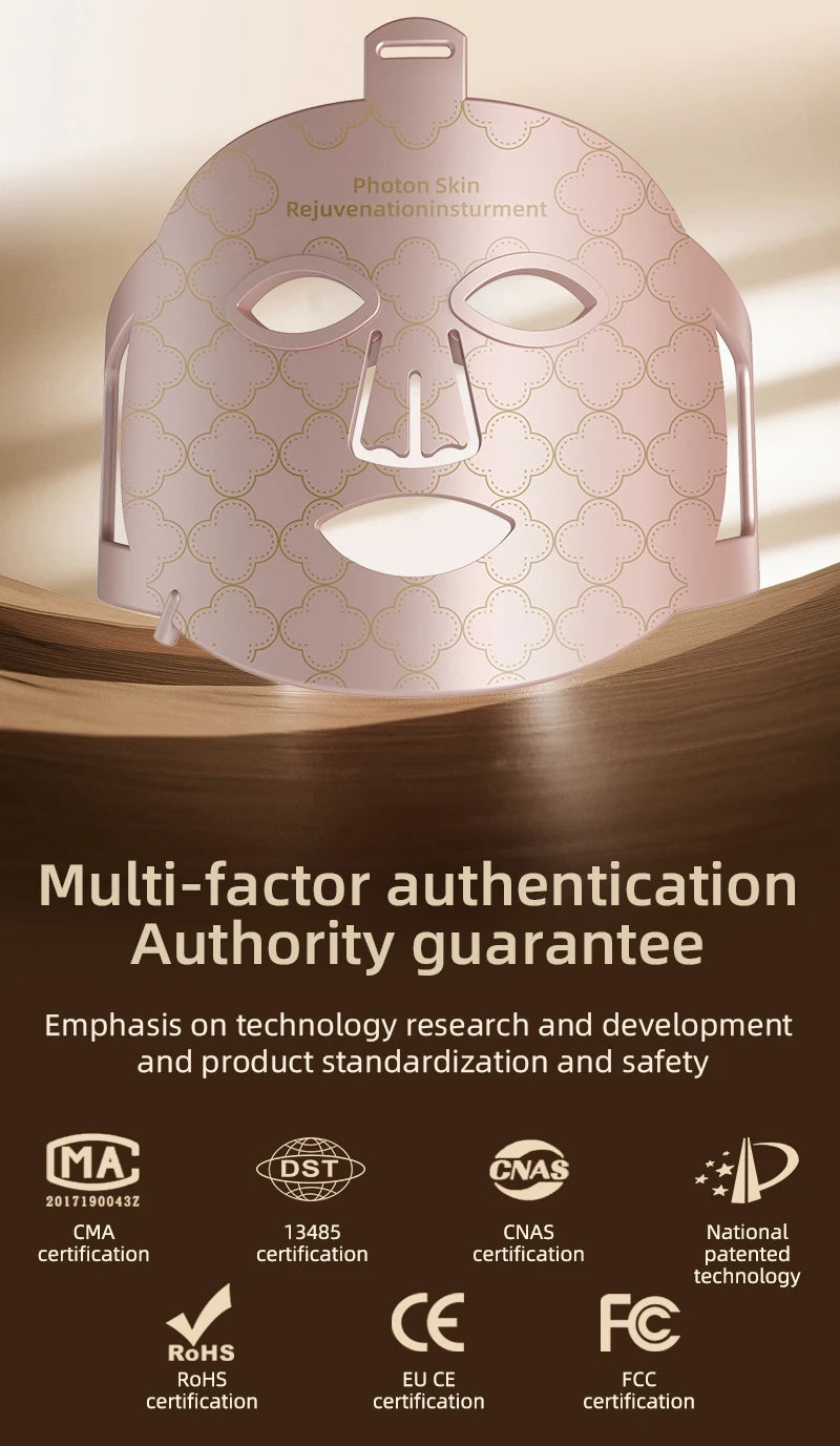 4-in-1 Rote LED-Lichttherapie Maske – Flexible Silikonmaske für Hautverjüngung & Anti-Aging