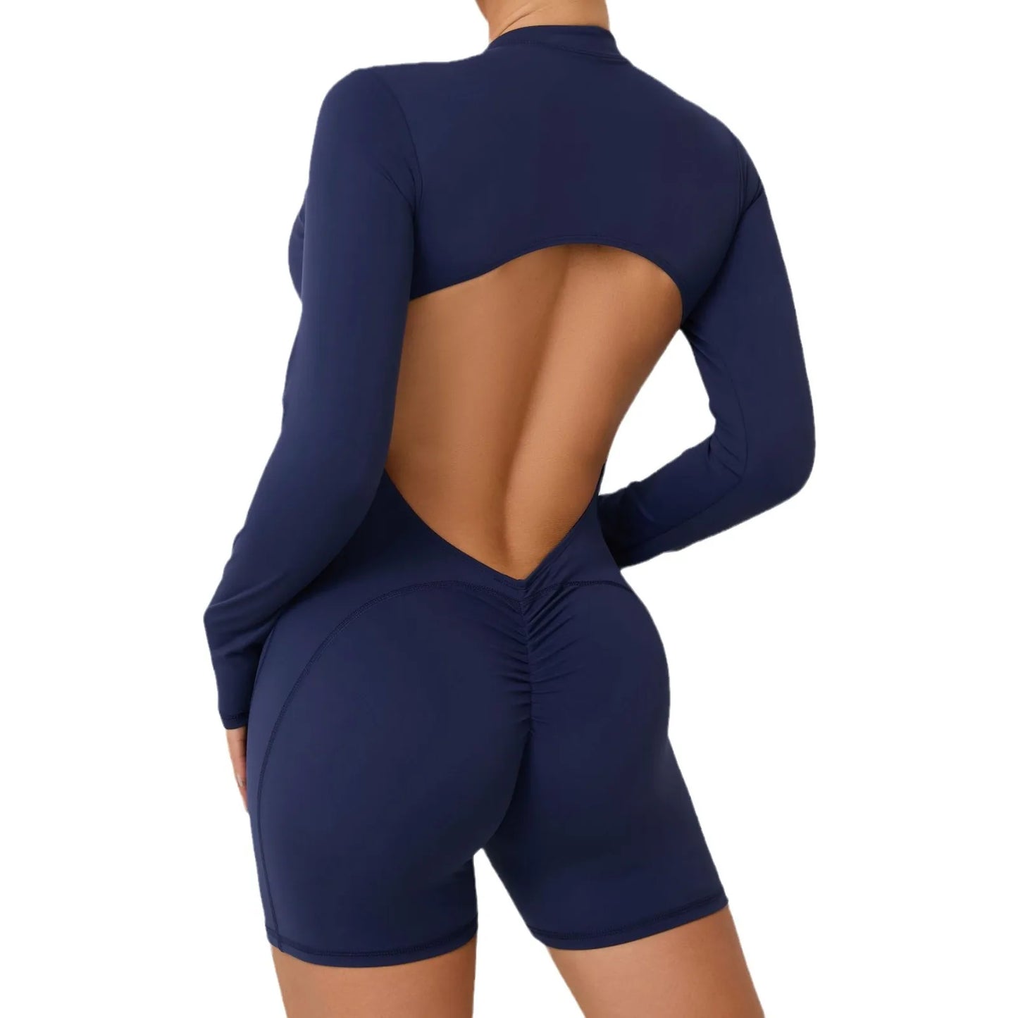 V-Rücken Scrunch Sport-Jumpsuit – Perfekte Kombination aus Style & Performance