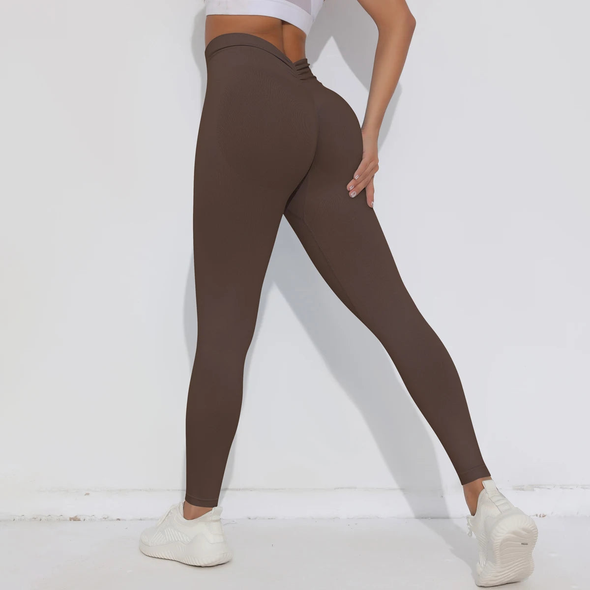 V-Butt Yoga Leggings – High-Waist Fitnesshose mit Push-Up-Effekt