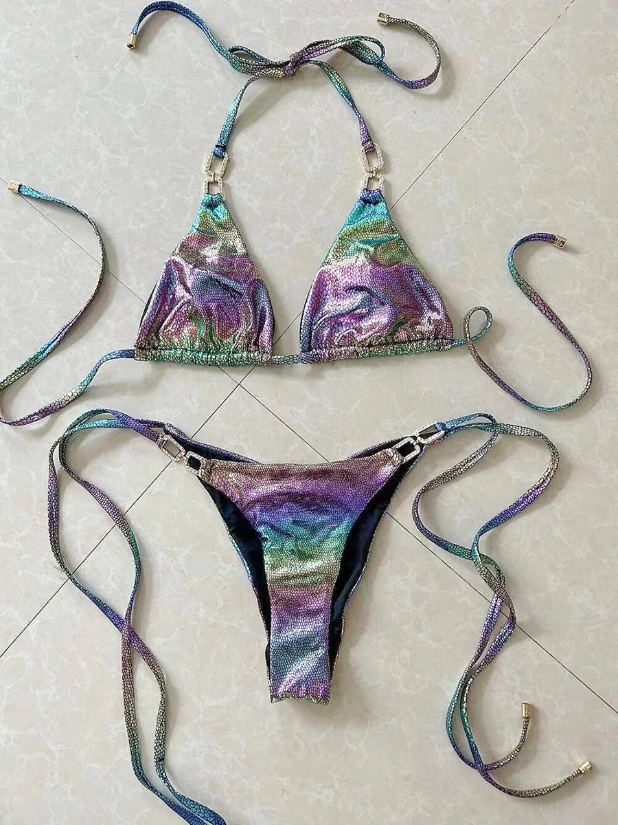 Gradient Snake Bikini – glänzend, wild & ultra feminin