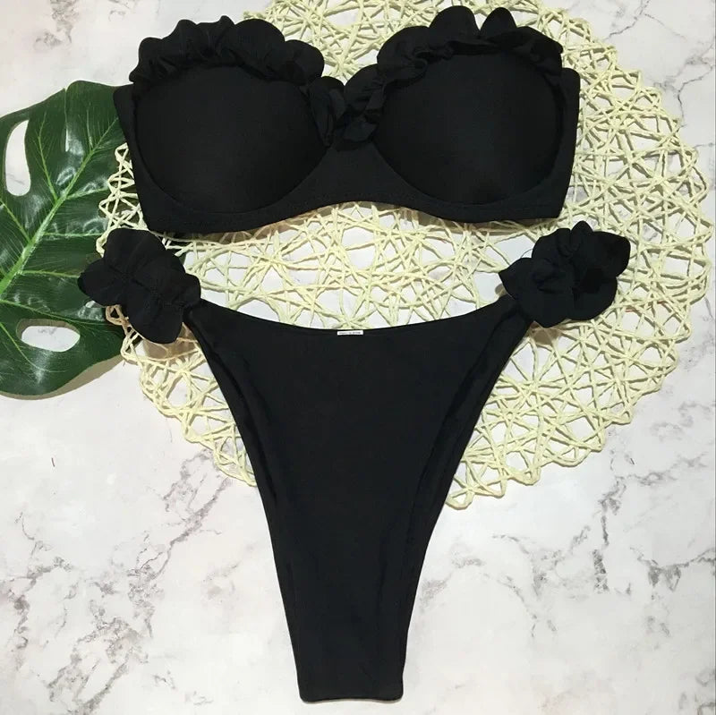 Rüschen Bandeau Bikini – verspielt, sexy & perfekt für deinen Sommer-Look