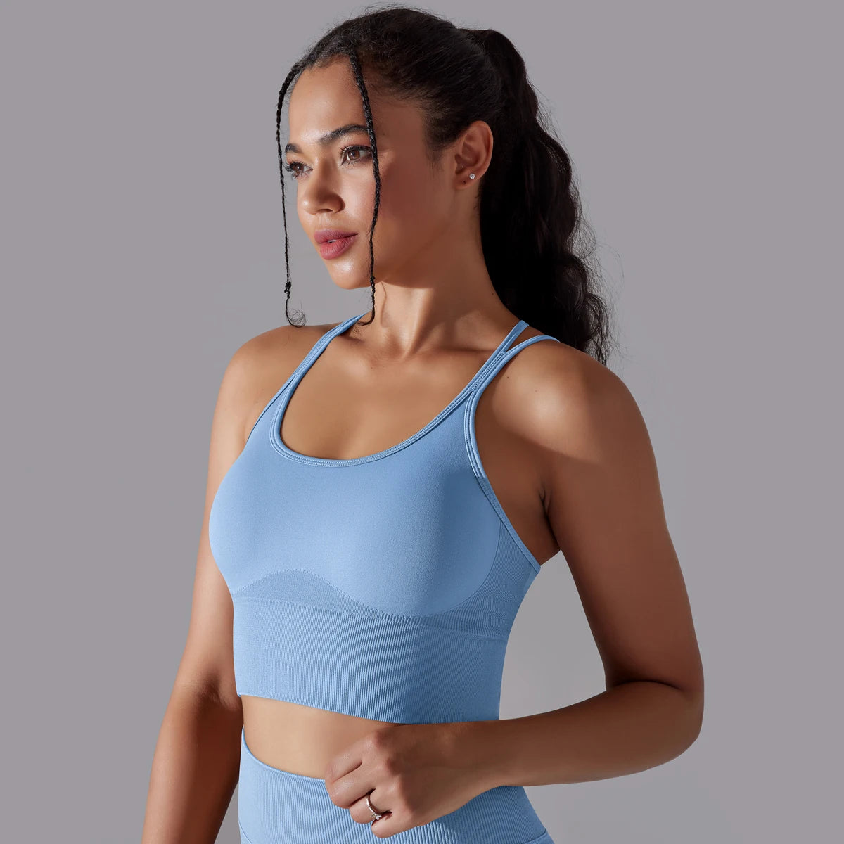 Crossover Back Sports Bra – Power. Halt. Style.