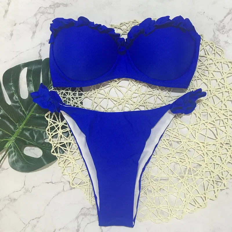 Rüschen Bandeau Bikini – verspielt, sexy & perfekt für deinen Sommer-Look