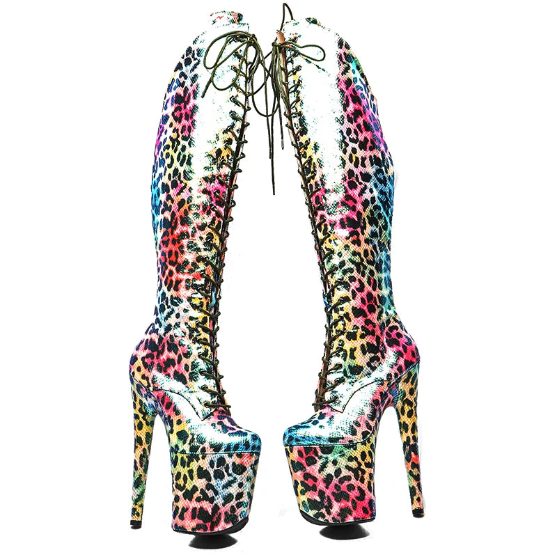 Leecabe Colorful Leopard Platform Boots – wild, bold & made to move