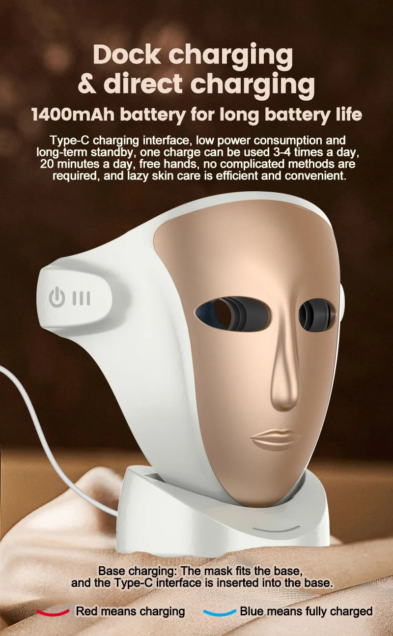 VanCostar Premium LED-Gesichtsmaske mit 807 LEDs & Rotlicht-Therapie – Dein persönliches Luxus-Spa zuhause! ✨