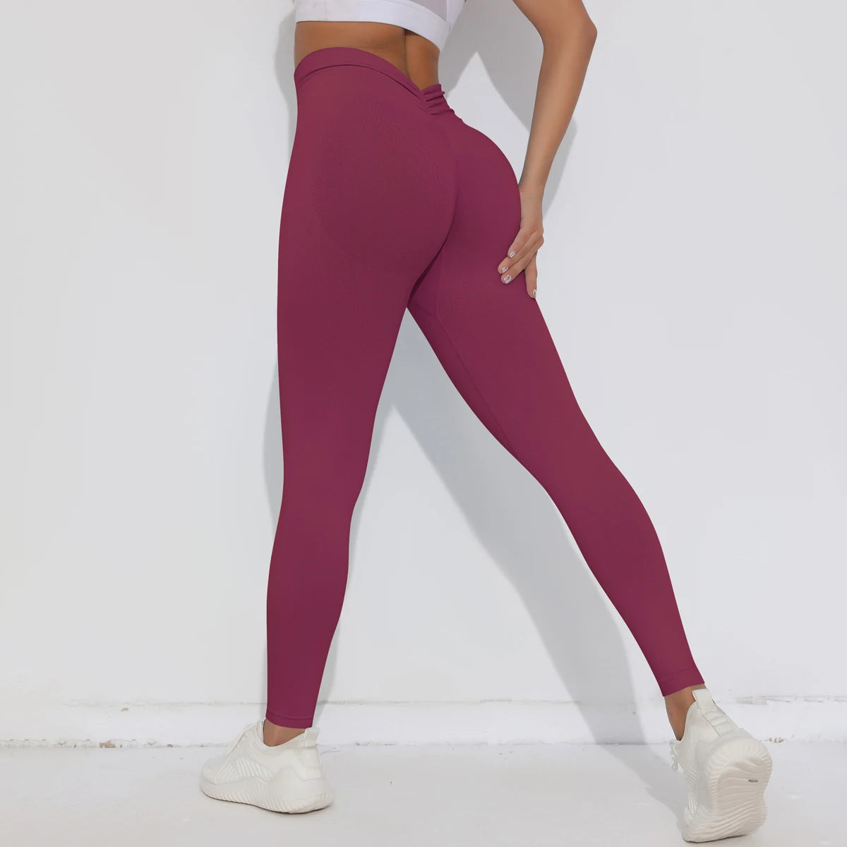 V-Butt Yoga Leggings – High-Waist Fitnesshose mit Push-Up-Effekt