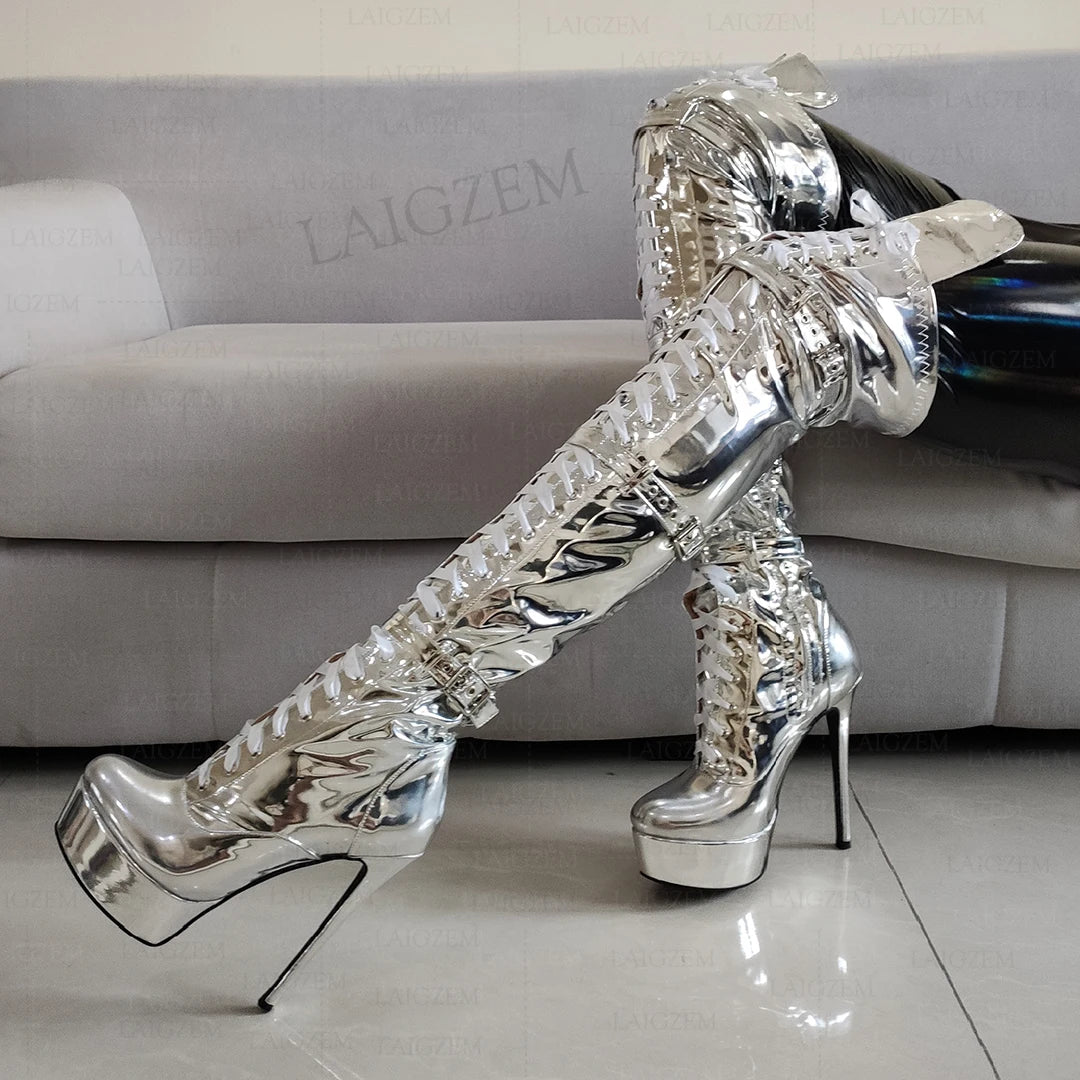 LAIGZEM Frauen Überknie-Stiefel – Verführerisch. Selbstbewusst. Extra hoch.