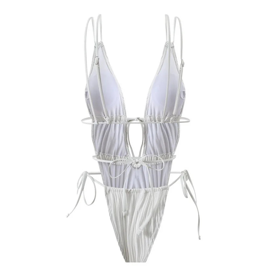 Rückenfreier Cut-Out-Badeanzug mit Bandage-Style – für heiße Strandtage