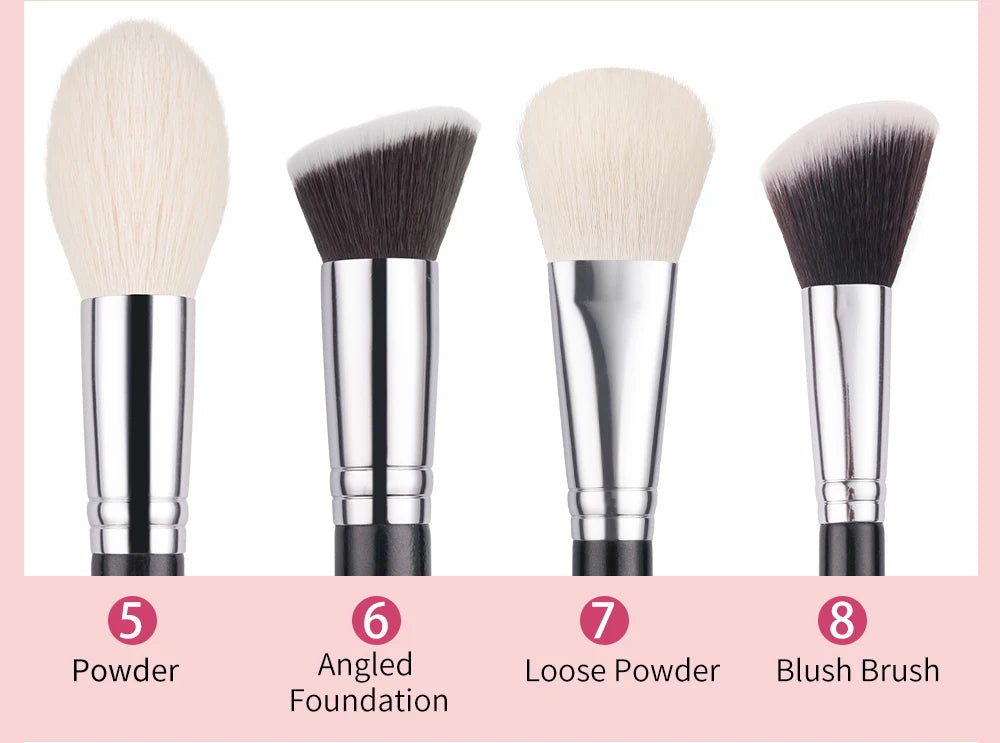 Beili Schwarzes Make-up-Pinsel-Set – Edles Profi-Tool aus Ziegenhaar! ✨