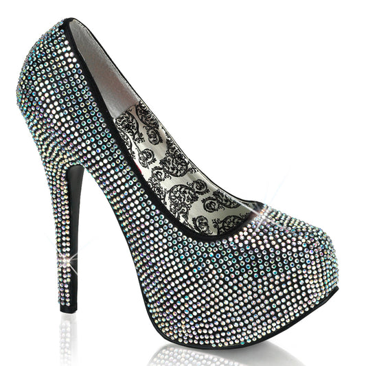 Bordello Strass High Heels TEEZE-06R - Bunt schillernd