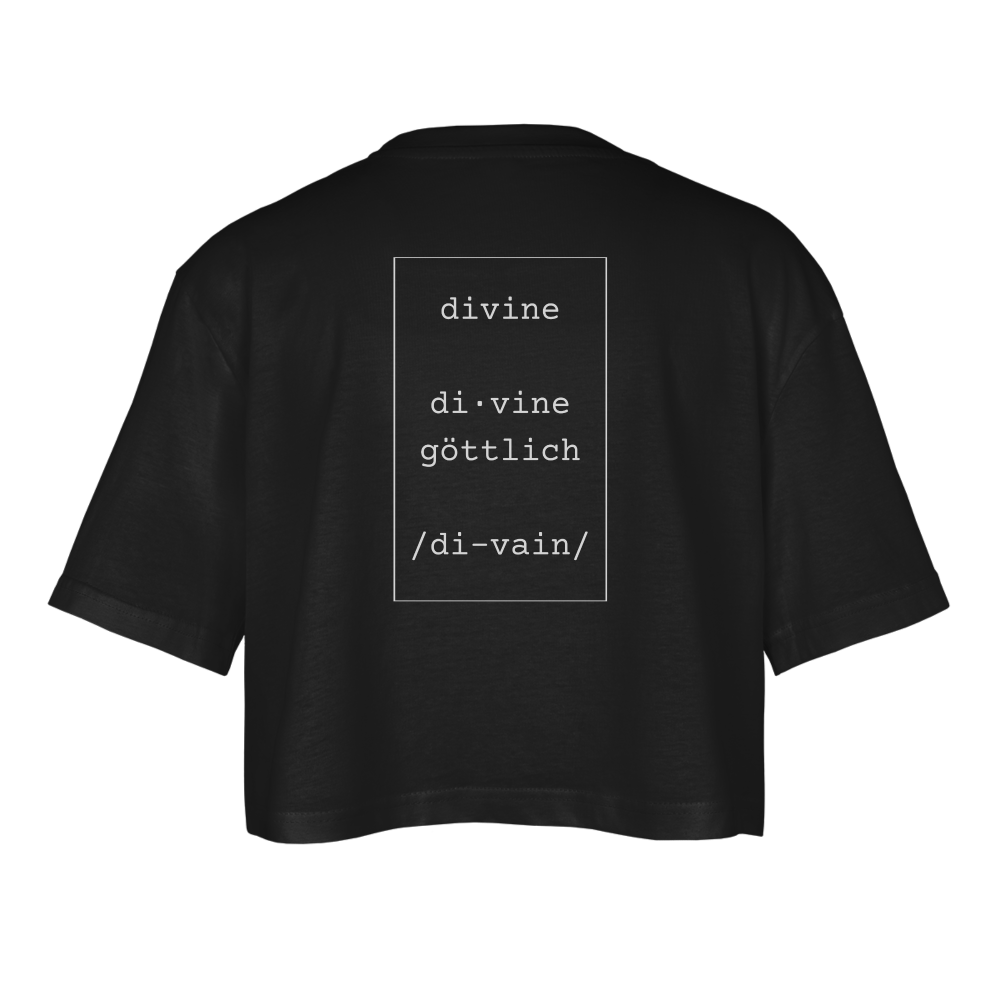 Divine Heels Oversized Cropped T-Shirt - Schwarz