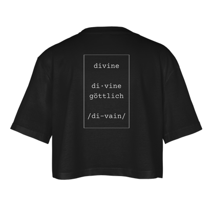 Divine Heels Oversized Cropped T-Shirt - Schwarz