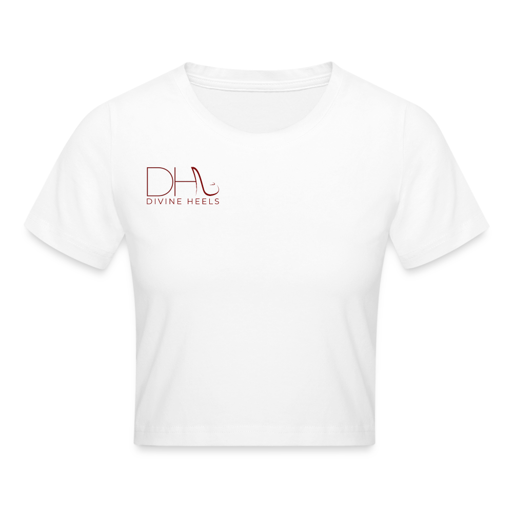 Divine Heels Cropped T-Shirt - Logo rot/Text schwarz - Weiß