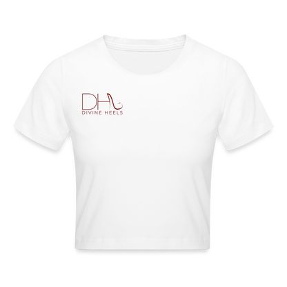 Divine Heels Cropped T-Shirt - Logo rot/Text schwarz - Weiß