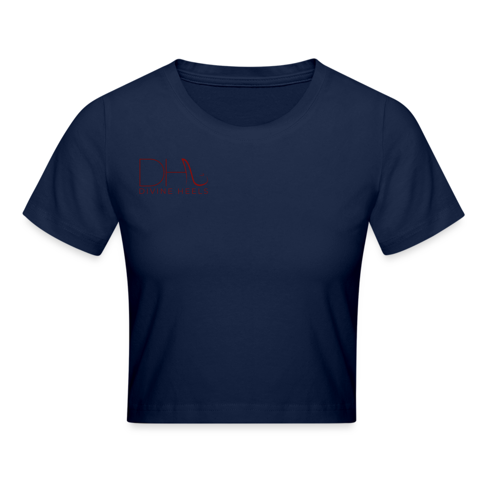 Divine Heels Cropped T-Shirt - Logo rot/Text weiß - Light Navy