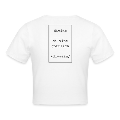 Divine Heels Cropped T-Shirt - Logo rot/Text schwarz - Weiß