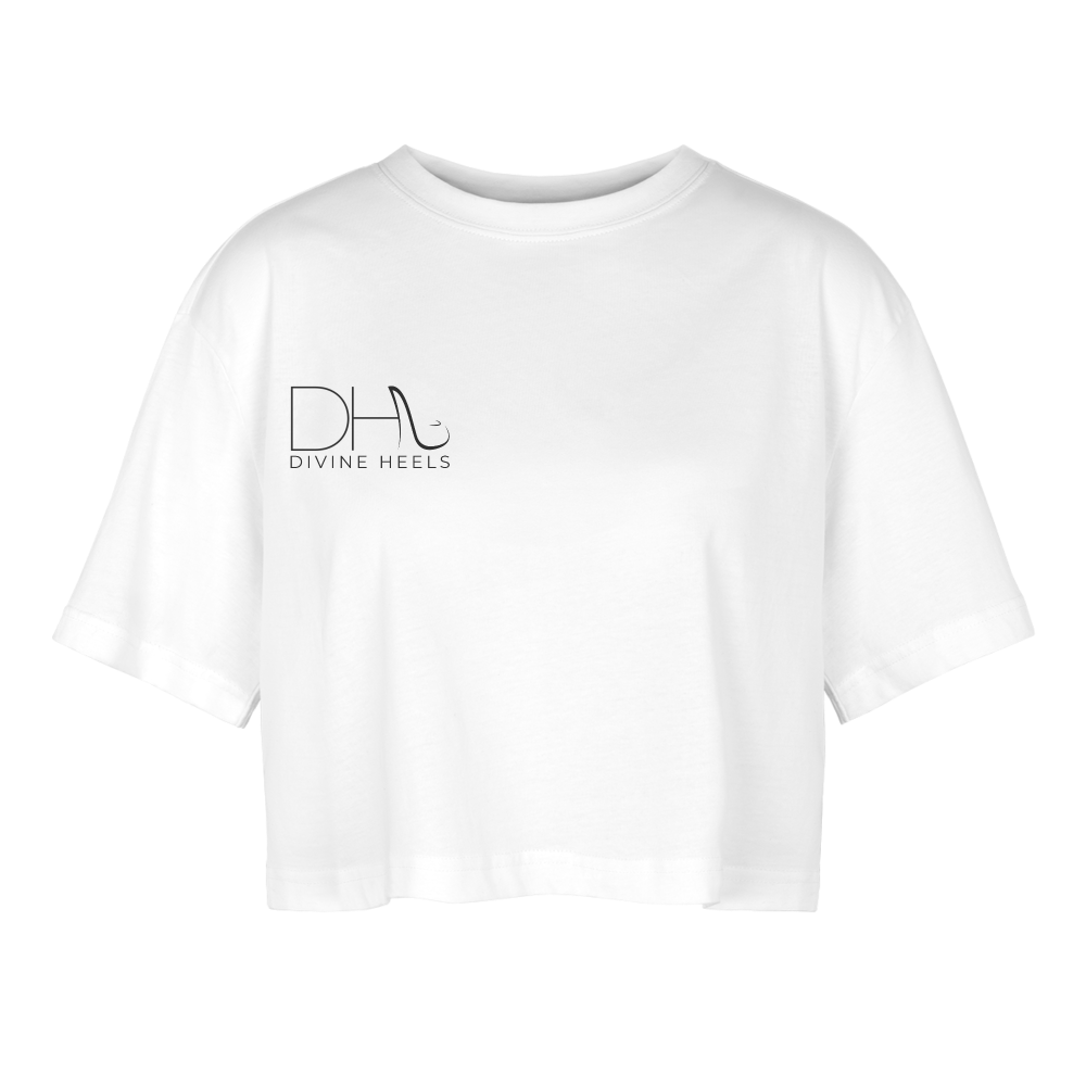 Divine Heels Oversized Cropped T-Shirt - Weiß