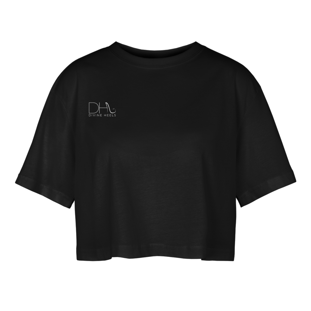 Divine Heels Oversized Cropped T-Shirt - Schwarz