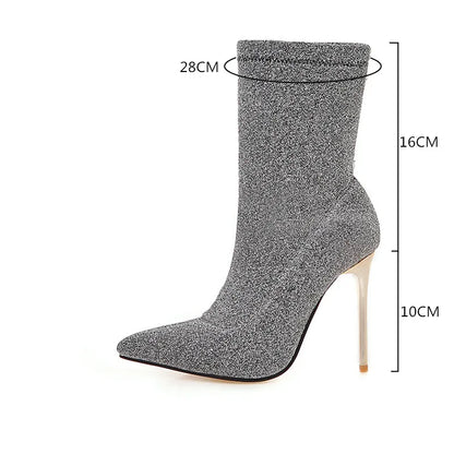 Stiletto-Statement – Sexy Sock Boots mit Leoparden-Print & Metallic-Looks