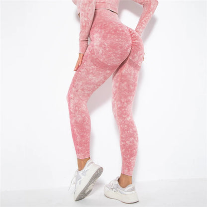 Nahtloses Gym-Set mit Cropped Top & Push-Up Leggings – Perfekt für dein Workout