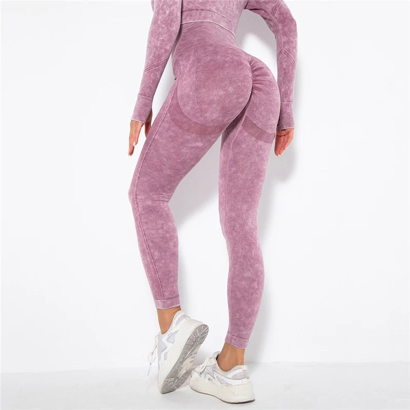 Nahtloses Gym-Set mit Cropped Top & Push-Up Leggings – Perfekt für dein Workout