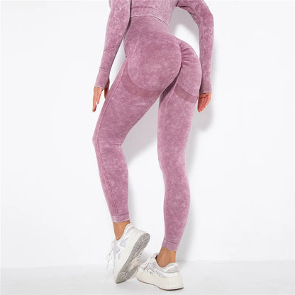 Nahtloses Gym-Set mit Cropped Top & Push-Up Leggings – Perfekt für dein Workout