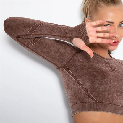 Nahtloses Gym-Set mit Cropped Top & Push-Up Leggings – Perfekt für dein Workout