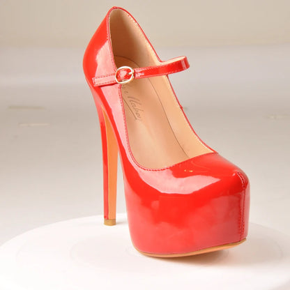 Mary Jane Vibes – Plattform-Pumps mit Stiletto & Riemchenschnalle