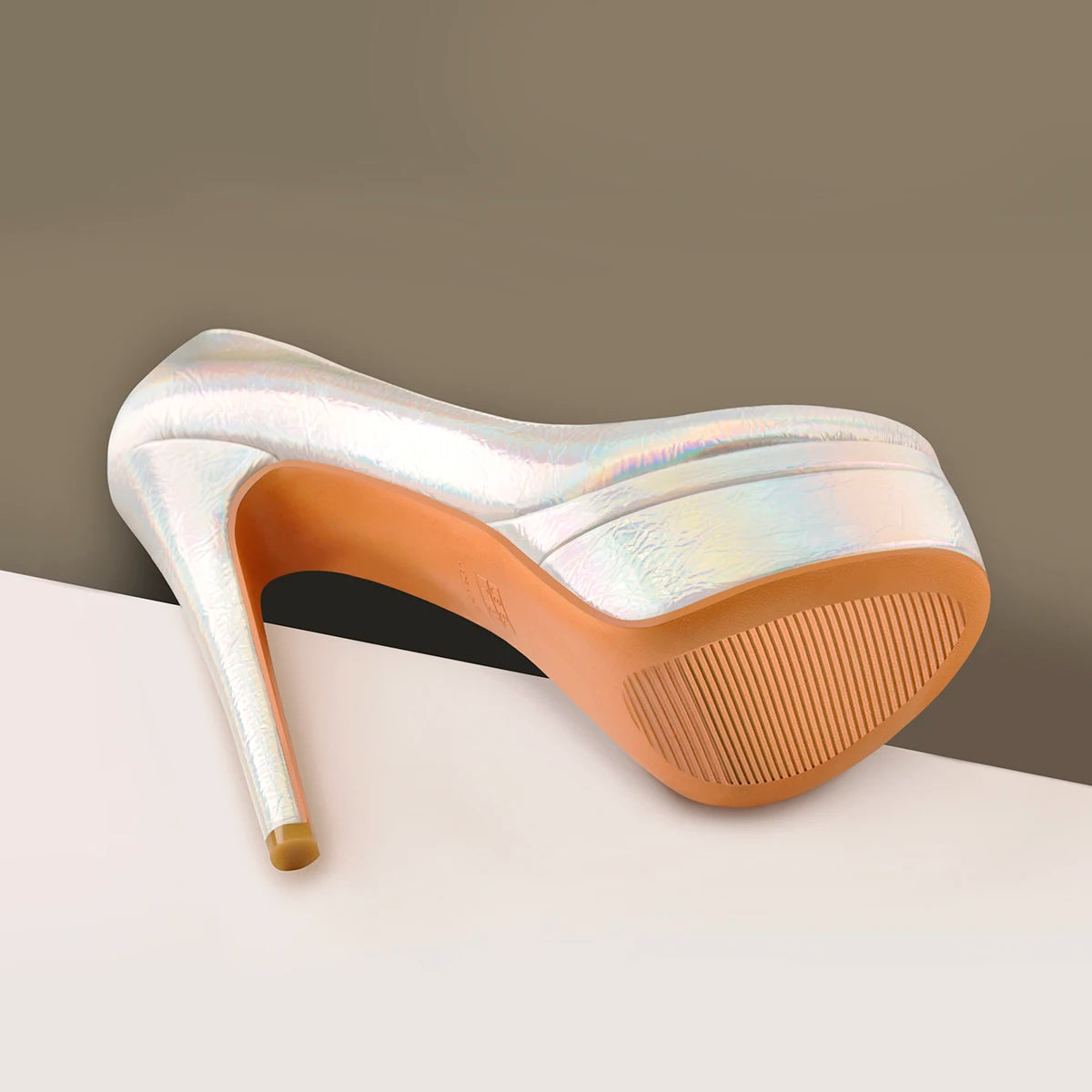 Onlymaker Frauen High Heel Plattform Stiletto Pumps – 16 cm Absatz in Silber