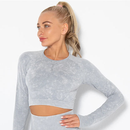 Nahtloses Gym-Set mit Cropped Top & Push-Up Leggings – Perfekt für dein Workout