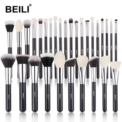 Beili Schwarzes Make-up-Pinsel-Set – Edles Profi-Tool aus Ziegenhaar! ✨