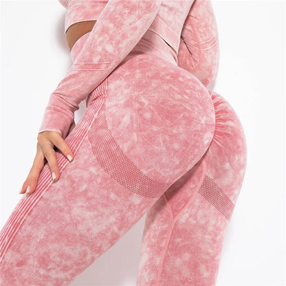 Nahtloses Gym-Set mit Cropped Top & Push-Up Leggings – Perfekt für dein Workout