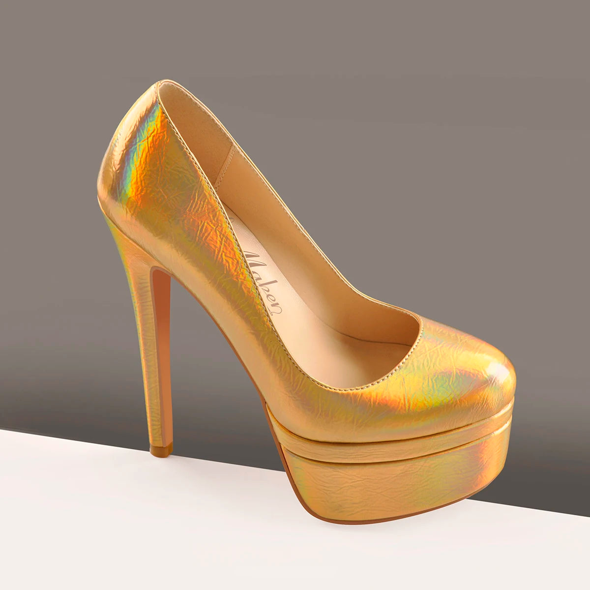 Onlymaker Frauen High Heel Plattform Stiletto Pumps – 16 cm Absatz in Gold