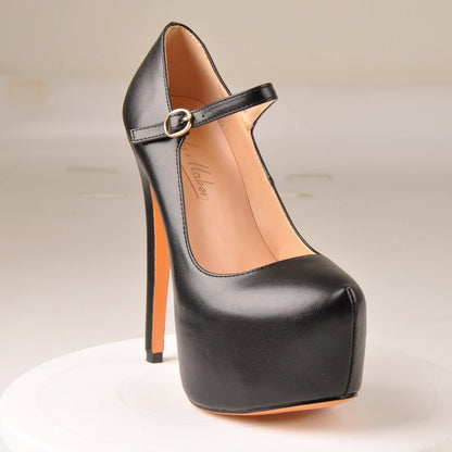 Mary Jane Vibes – Plattform-Pumps mit Stiletto & Riemchenschnalle