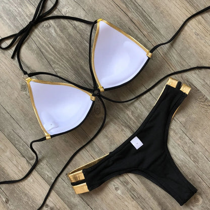 Gold-Print Bikini – edel, sexy & perfekt für sonnige Auftritte