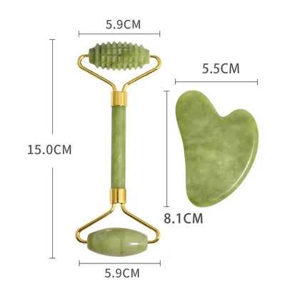 100 % Naturstein Gua Sha & Jade Roller Set – Pure Beauty. Natürlich gepflegt.