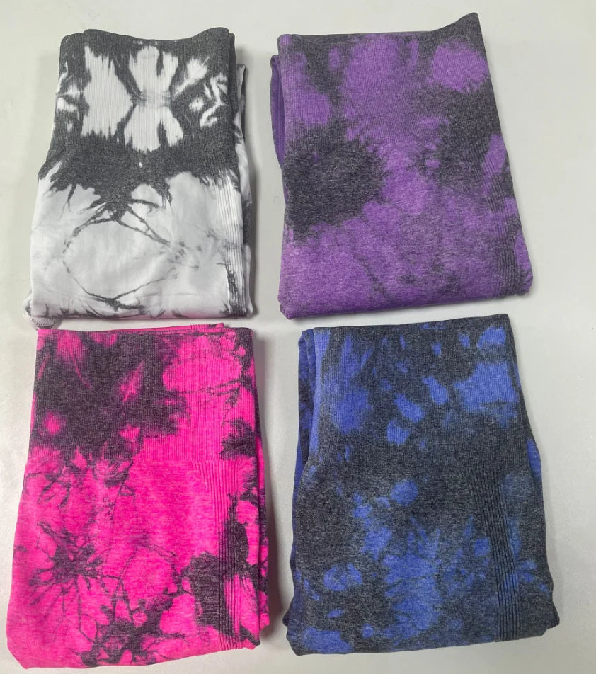 Nahtlose Tie‑Dye Yoga‑Hose – High‑Waist Fitness‑Leggings