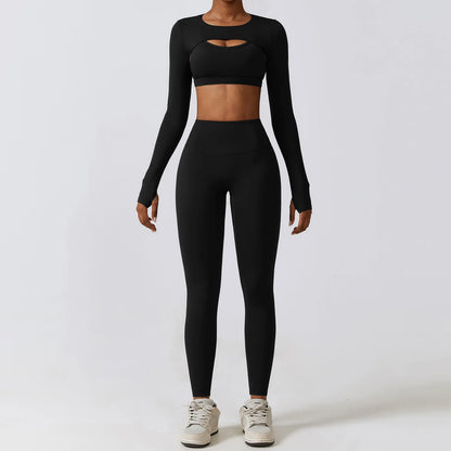 Stylisches 3er Set Workout Outfit für Damen – Perfekt für Fitness, Yoga & Sport