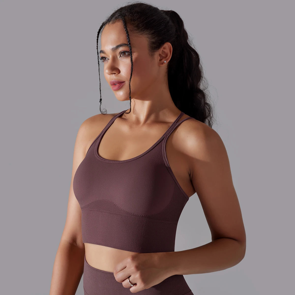 Crossover Back Sports Bra – Power. Halt. Style.