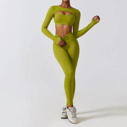 Stylisches 3er Set Workout Outfit für Damen – Perfekt für Fitness, Yoga & Sport
