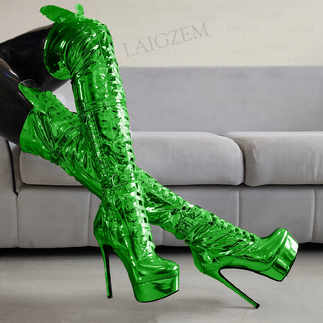 LAIGZEM Frauen Überknie-Stiefel – Verführerisch. Selbstbewusst. Extra hoch.