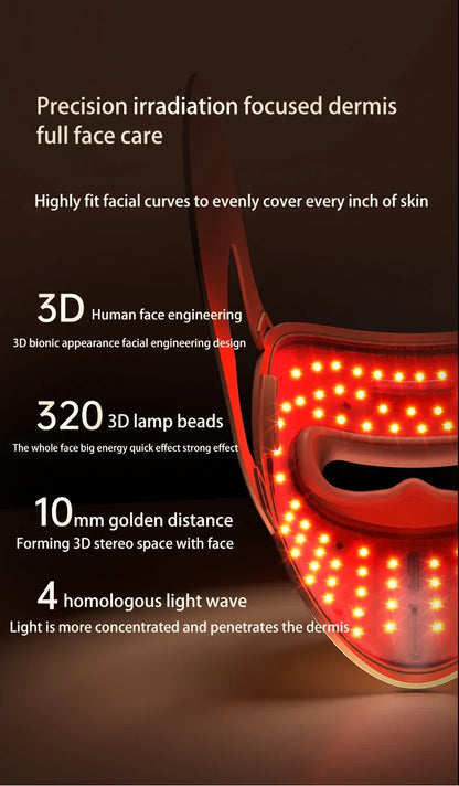 Gesichts-Photon-Schönheitsmaske mit 320 LEDs ✨