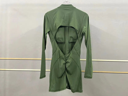 V-Rücken Scrunch Sport-Jumpsuit – Perfekte Kombination aus Style & Performance