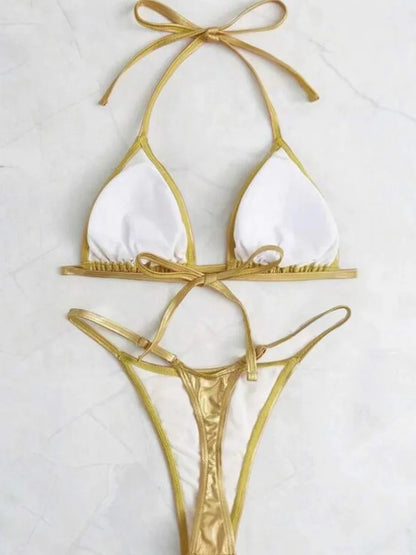 Metallic PU-Leder Bikini – gewagt, glänzend & ultra sexy