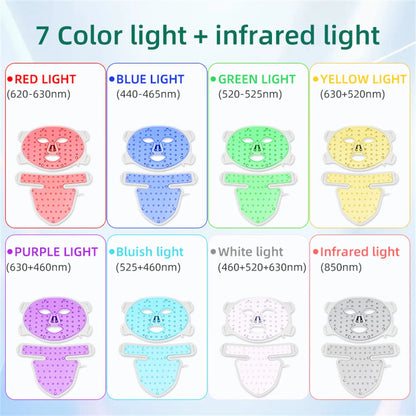 LED-Gesichtsmaske mit Halsabdeckung – Professionelle Lichttherapie für strahlende Haut