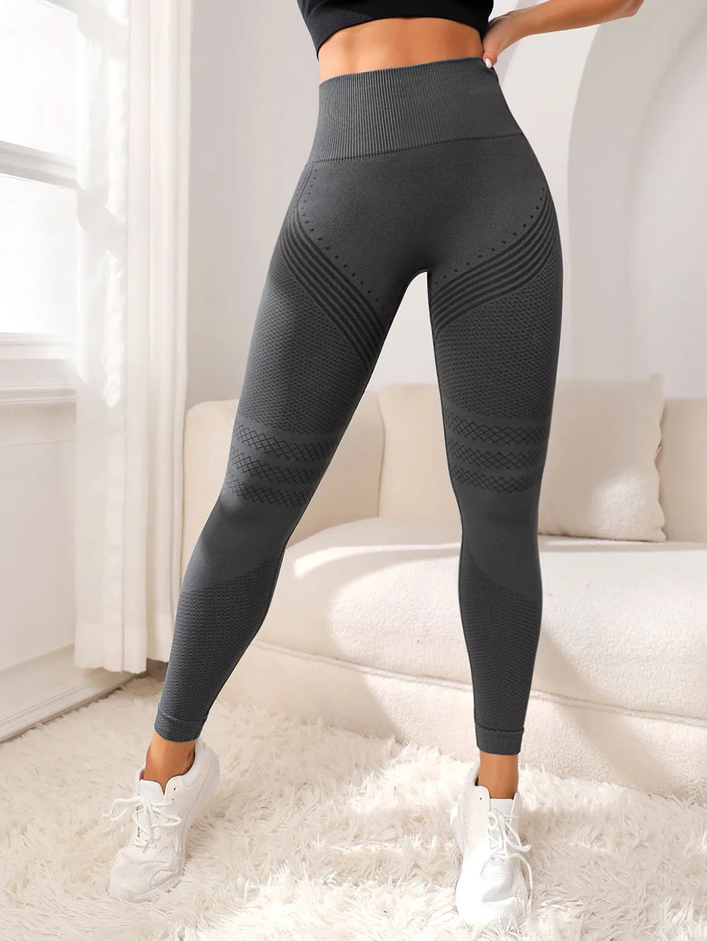 Sexy Linien‑Sporthose – High‑Waist Fitness-Leggings mit Push‑Up Effekt