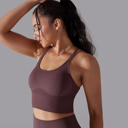 Crossover Back Sports Bra – Power. Halt. Style.